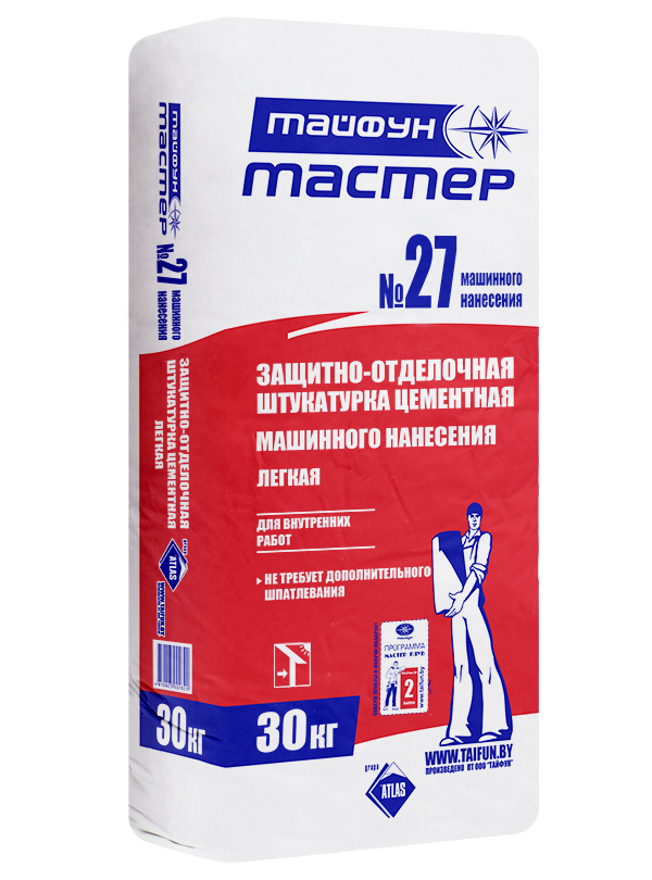 Штукатурка легкая «Тайфун Мастер» №27 машинного нанесения